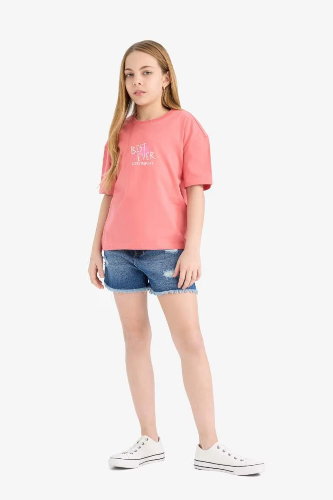 Resim Defacto Kız Çocuk Kısa Kol T-shirt E0387A8/BR133