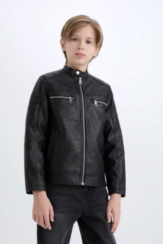 Resim Defacto Erkek Çocuk Deri Mont D5909A8/BK27