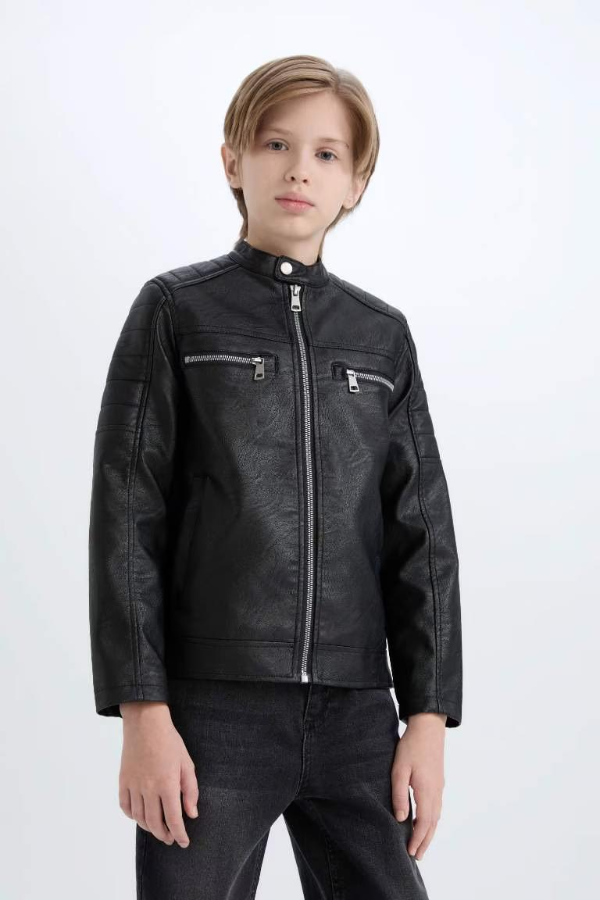 Resim Defacto Erkek Çocuk Deri Mont D5909A8/BK27