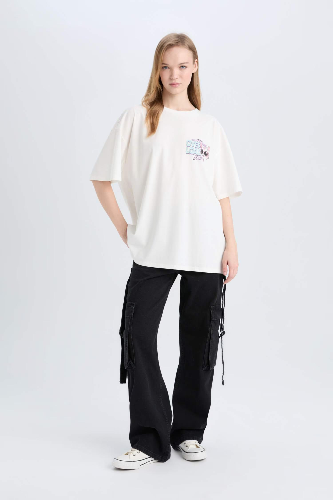 Resim Defacto Kadın Kısa Kol T-shirt E0668AXWT32