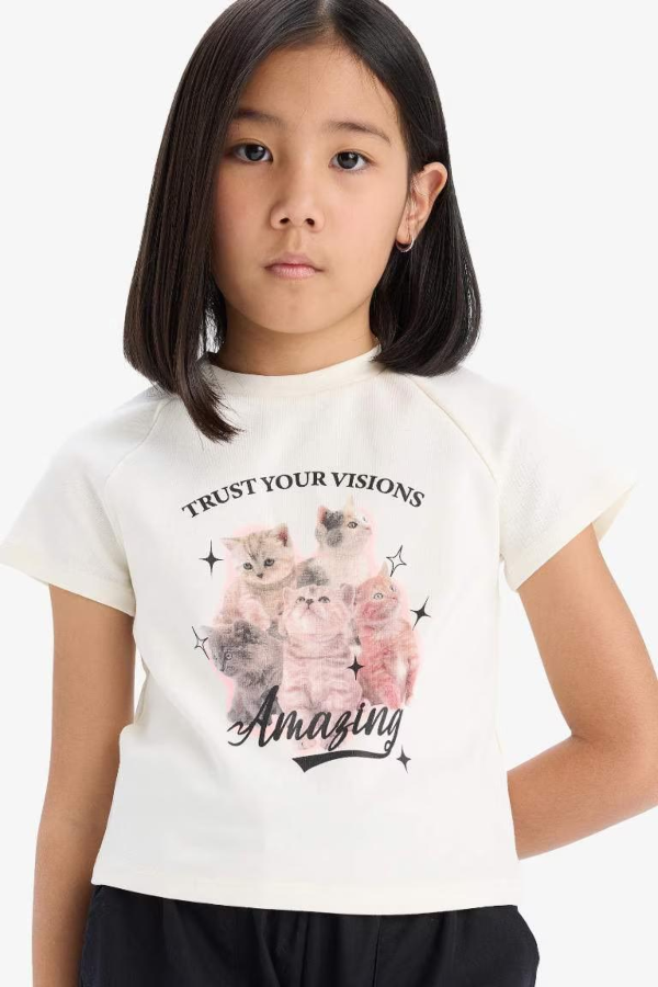 Resim Defacto Kız Çocuk Kısa Kol T-shirt E1825A8/ER238