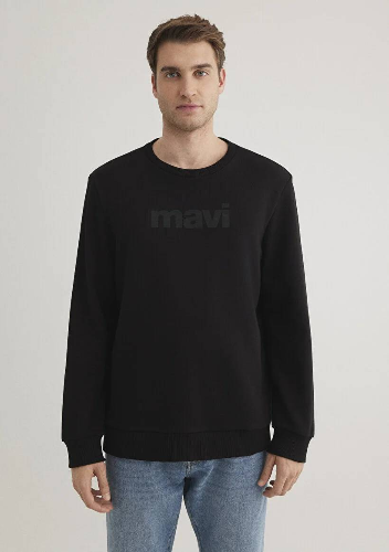 Resim M066303-900 Mavi Baskılı Erkek Sweat