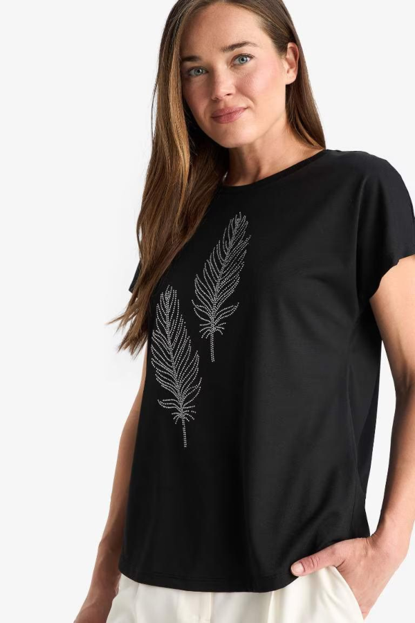 Resim Defacto Kadın T-shirt F4834AX/BK81