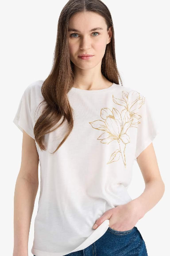 Resim Defacto Kadın T-shirt E9892AX/ER105
