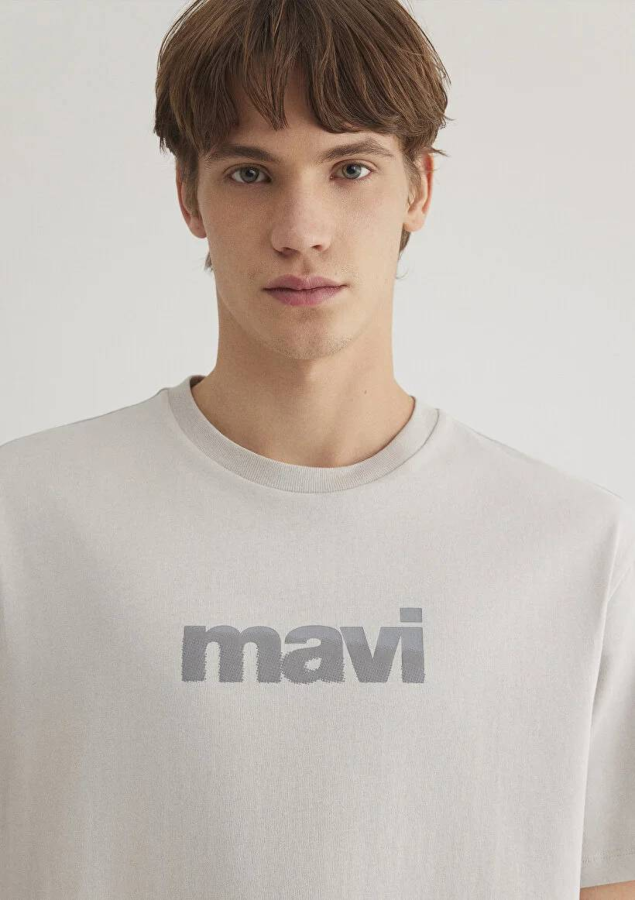Resim Mavi Baskılı Erkek T-Shirt M0612522-70074