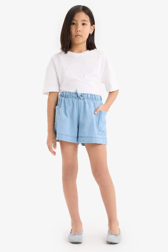 Resim Defacto Kız Çocuk  Kot&Kanvas Şort B6574A8/NM39