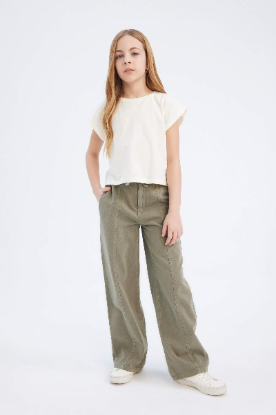 Resim Defacto Kız Çocuk  Kanvas Pantolon D7609A8/GN1156
