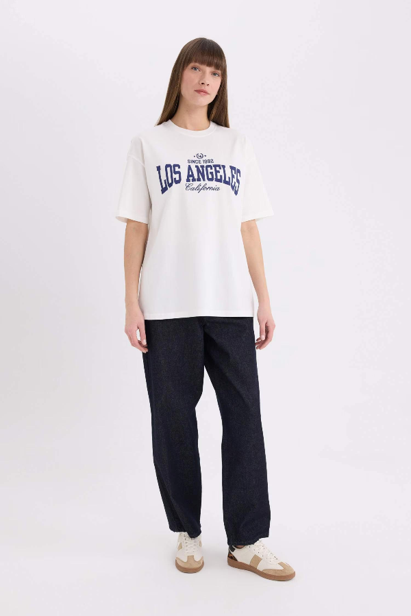 Resim Defacto Kadın Kısa Kol T-shirt E5055AXER105