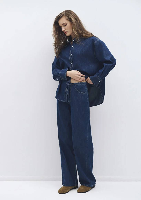 Resim Mavi Straight Kadın  Kanvas Pantolon M1010997-85481