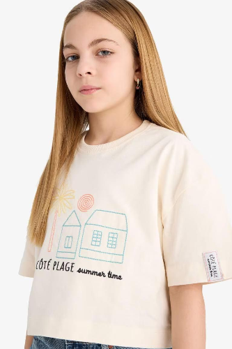 Resim Defacto Kız Çocuk Kısa Kol T-shirt E4407A8ER233