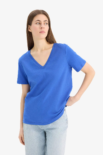 Resim Defacto Kadın Kısa Kol T-shirt W9578AZBE46