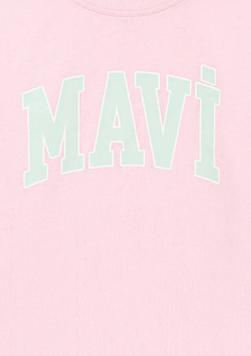 Resim Mavi Logo Tişört Toz Pembe Kız Çocuk T-Shirt M7610109-86953