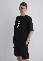 Resim Mavi Relaxed Erkek  T-shirt M0612709-900
