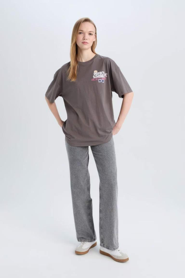 Resim Defacto Kadın Kısa Kol T-shirt E0637AX/GR206