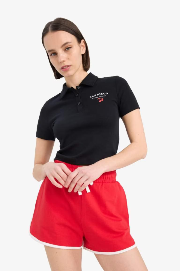 Resim Defacto Kadın Kısa Kol T-shirt D1095AX/BK81
