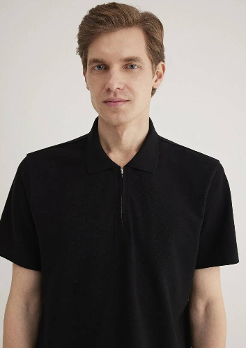Resim Mavi Half Zıp Polo Erkek T-Shirt M0612525-900