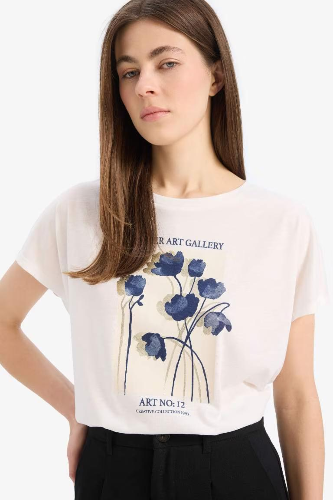 Resim Defacto Kadın T-shirt E5138AX/ER105