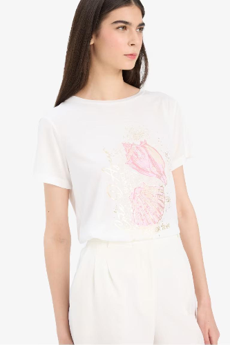 Resim Defacto Kadın T-shirt F5103AX/ER105