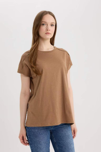 Resim Defacto Kadın T-shirt E4367AX/BN589