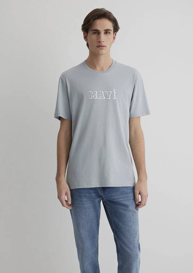 Resim Mavi Regular Erkek  T-shirt M0612686-70093