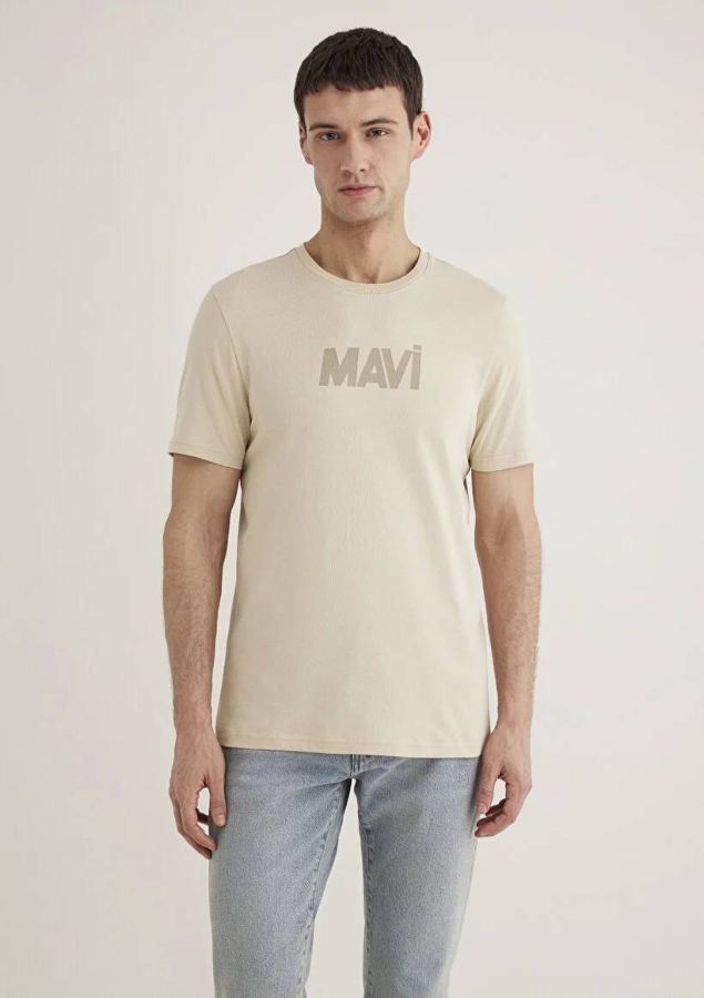 Resim Mavi Baskılı Erkek T-Shirt M066846-70322