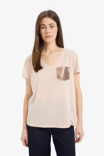 Resim Defacto Kadın Kısa Kol T-shirt U3769AZBG107
