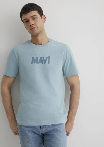 Resim Mavi Mavi Baskılı Erkek T-Shirt M066846-70838