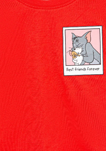 Resim Mavi Tom Jerry Baskılı Kız Çocuk T-Shirt M7610318-70471