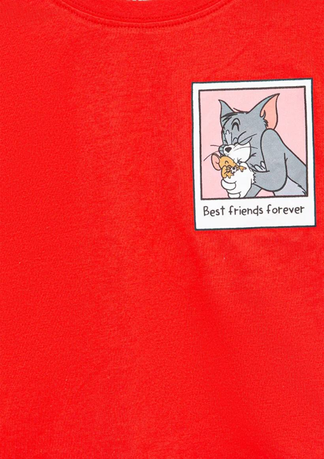 Resim Mavi Tom Jerry Baskılı Kız Çocuk T-Shirt M7610318-70471