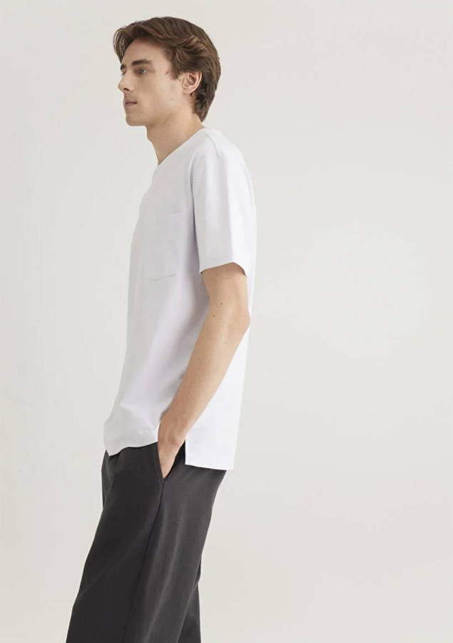 Resim Mavi Cepli Erkek T-Shirt M066248-620