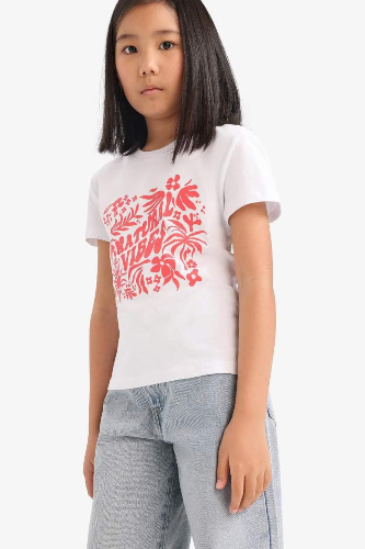 Resim Defacto Kız Çocuk Kısa Kol T-shirt E5893A8WT79