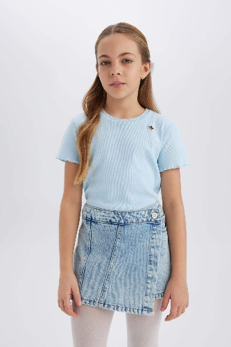 Resim Defacto Kız Çocuk Kısa Kol T-shirt B6925A8BE440