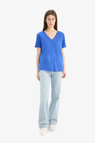 Resim Defacto Kadın Kısa Kol T-shirt W9578AZBE46