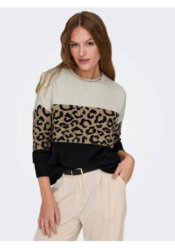 Resim Only Onljade Animal Ls O-Neck Knt Noos Kadın Kazak 15294969
