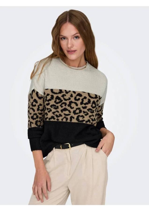 Resim Only Onljade Animal Ls O-Neck Knt Noos Kadın Kazak 15294969