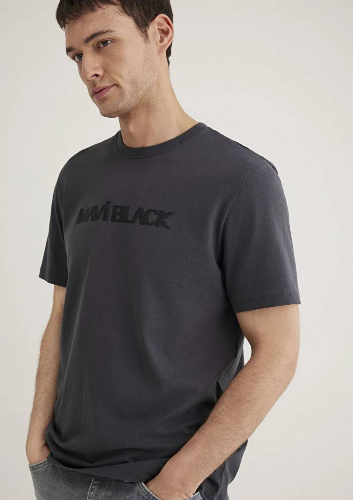 Resim Mavi Regular Erkek  T-shirt M0612643-80106