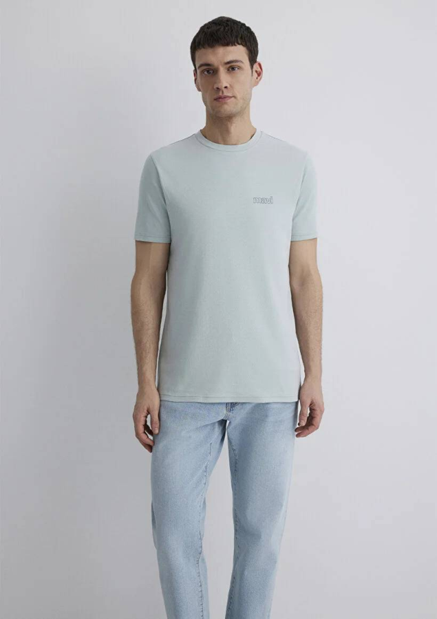 Resim Mavi Slim Erkek  T-shirt M0610360-70148