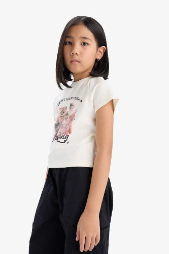 Resim Defacto Kız Çocuk Kısa Kol T-shirt E1825A8/ER238