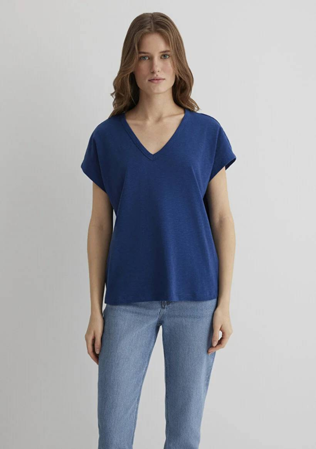 Resim Mavi Regular Kadın  T-shirt M1612380-30808