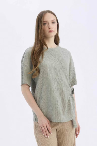 Resim Defacto Kadın Uzun Kol T-shirt D5446AX/GN1110