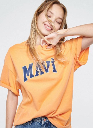 Resim Mavi Mavi Baskılı Kadın T-Shirt M1600843-71407