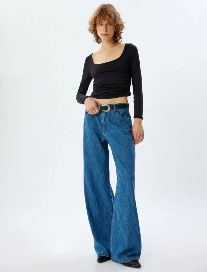 Resim Koton Kadın Jean Pantolon 5Wal40155Md