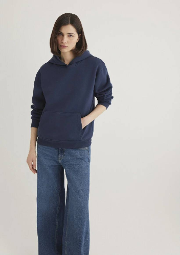 Resim Mavi Kapüşonlu Kadın Sweatshirt M167299-70488