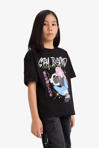 Resim Defacto Kız Çocuk T-shirt E0356A8/BK81