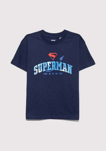 Resim Mavi Superman Baskılı Erkek Çocuk T-Shirt M6610380-70720
