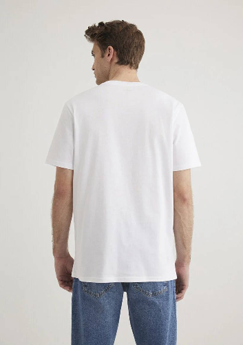 Resim Mavi Baskılı Erkek T-Shirt M065109-620