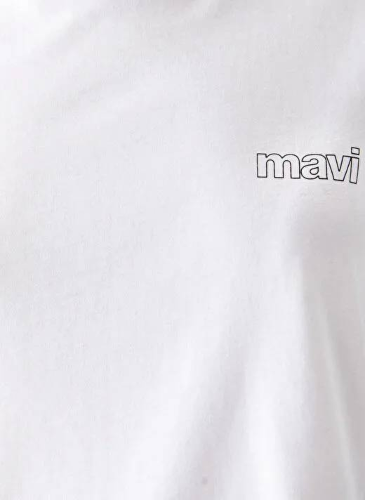 Resim Mavi Kısa Kollu Kadın T-Shirt M1611309-620