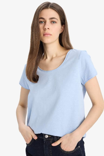 Resim Defacto Kadın Kısa Kol T-shirt K1508AZ/BE196