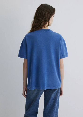 Resim Mavi Loose Kadın  T-shirt M1613224-88121