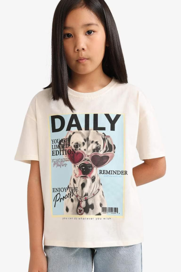 Resim Defacto Kız Çocuk Kısa Kol T-shirt E1827A8ER238
